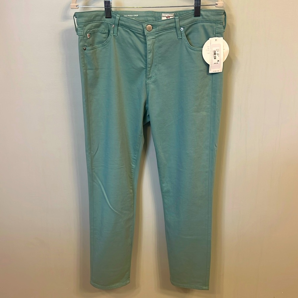 AG Adriano Goldschmied Cropped Pants in Light Teal